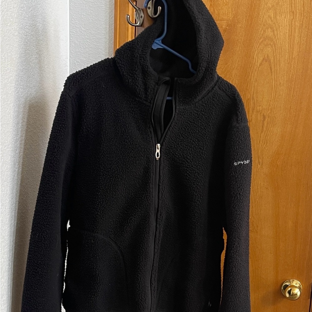 Spyder Black fleece hooded jacket